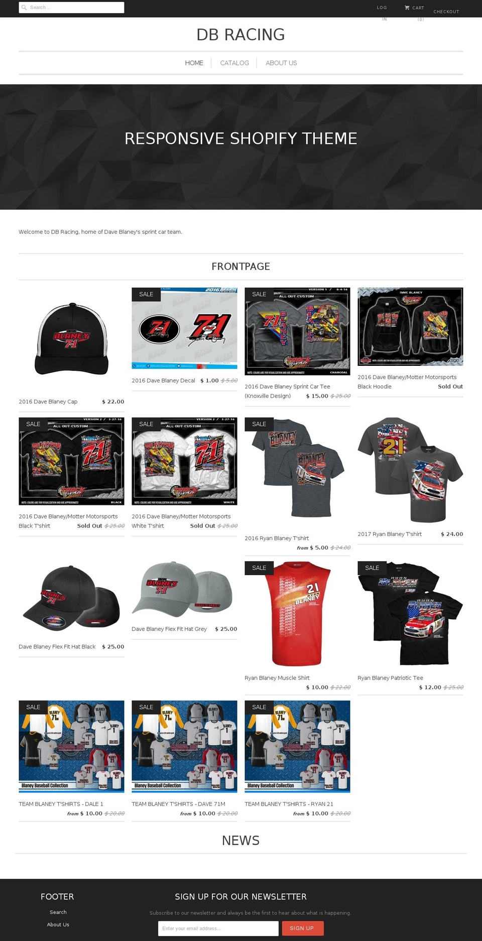 dbracing10.com shopify website screenshot