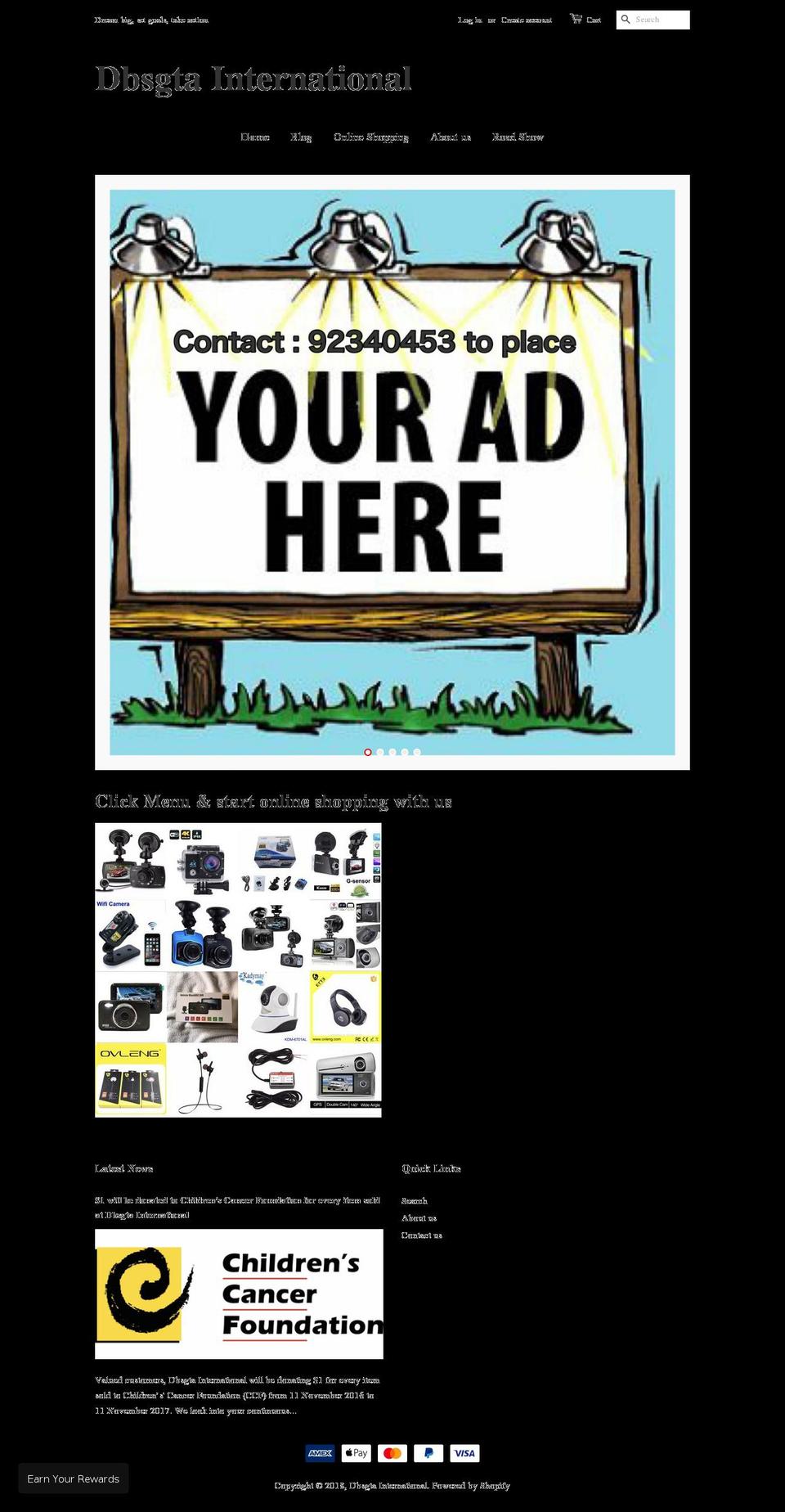 dbsgta.com — Shopify storefront screenshot