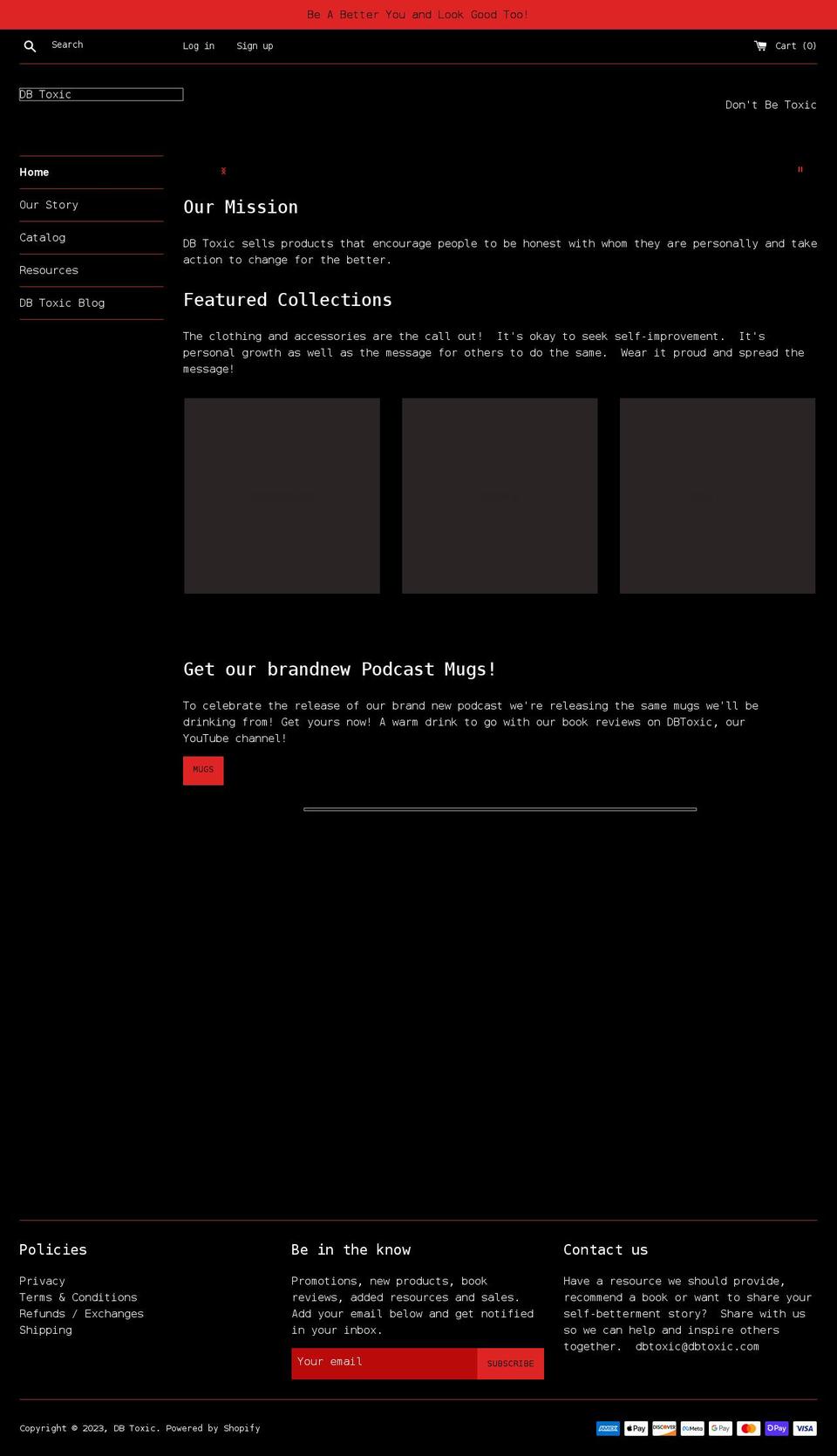 dbtoxic.com shopify website screenshot