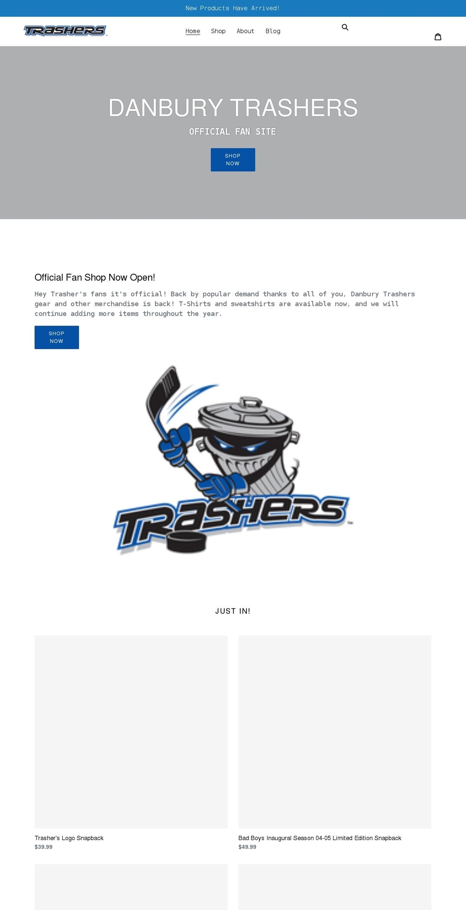 dbtrashers.com shopify website screenshot