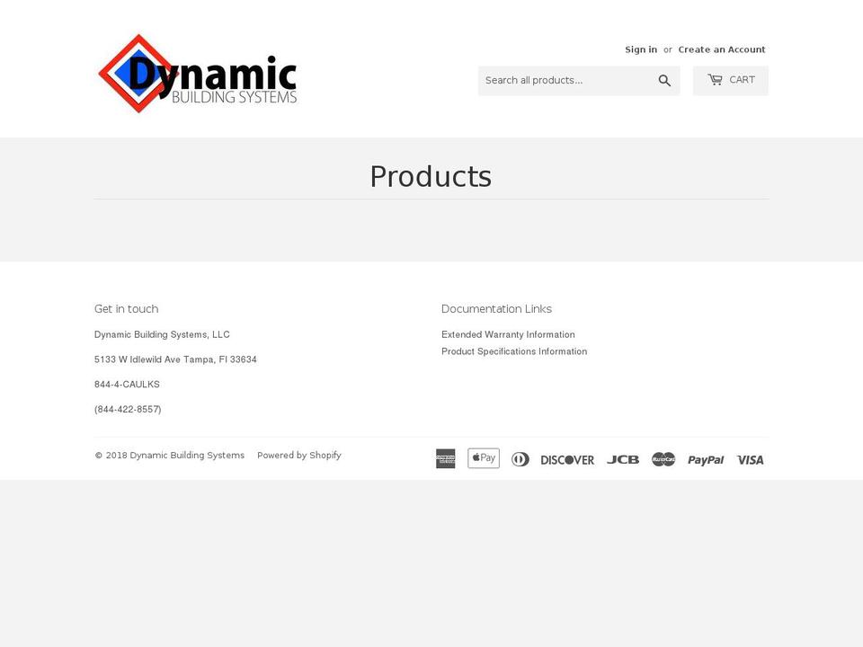 dbuildingsystems.com — Shopify storefront screenshot