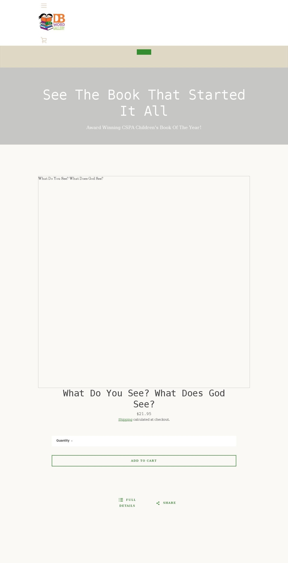 dbwordgallery.com shopify website screenshot
