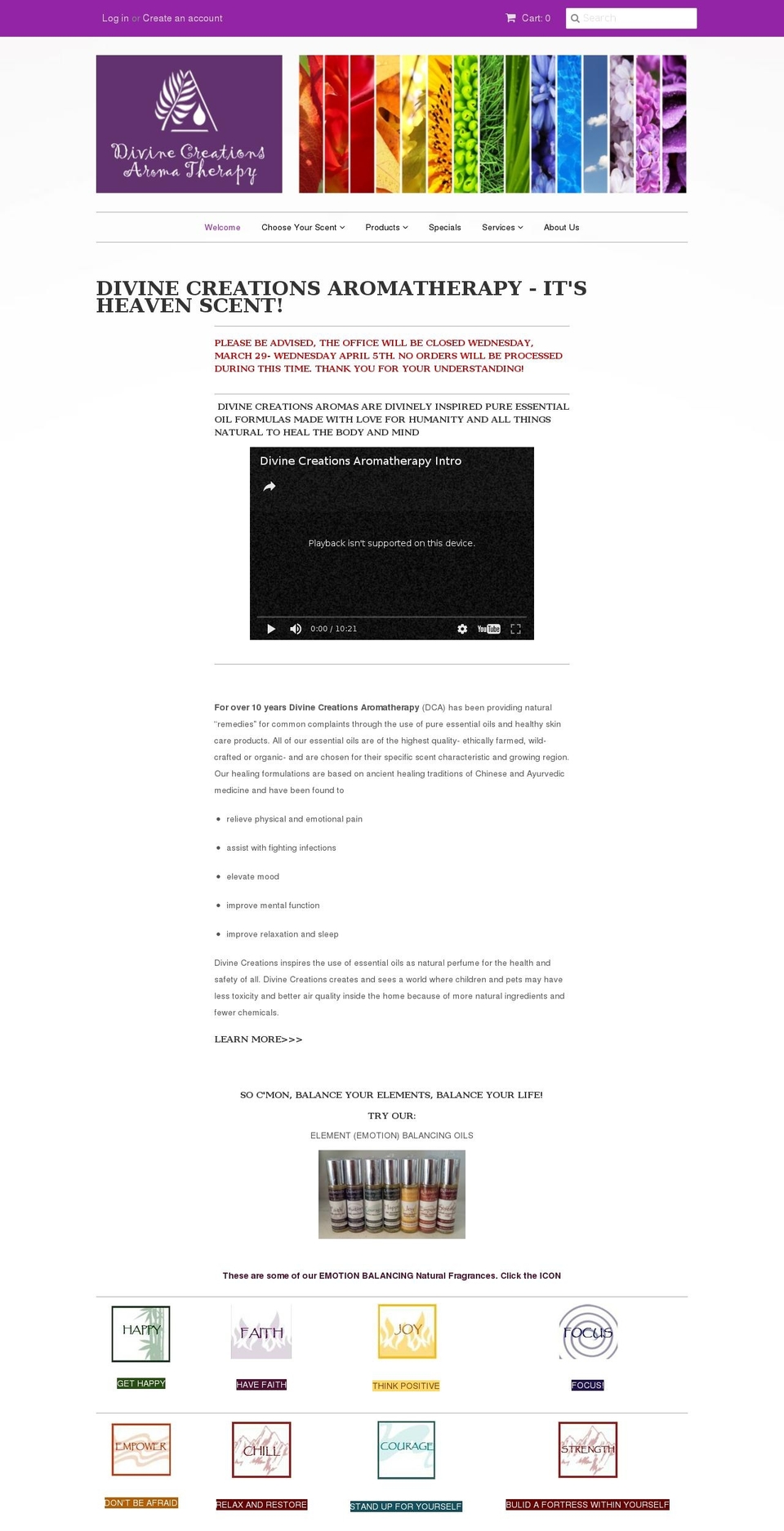 dc-aroma.com shopify website screenshot