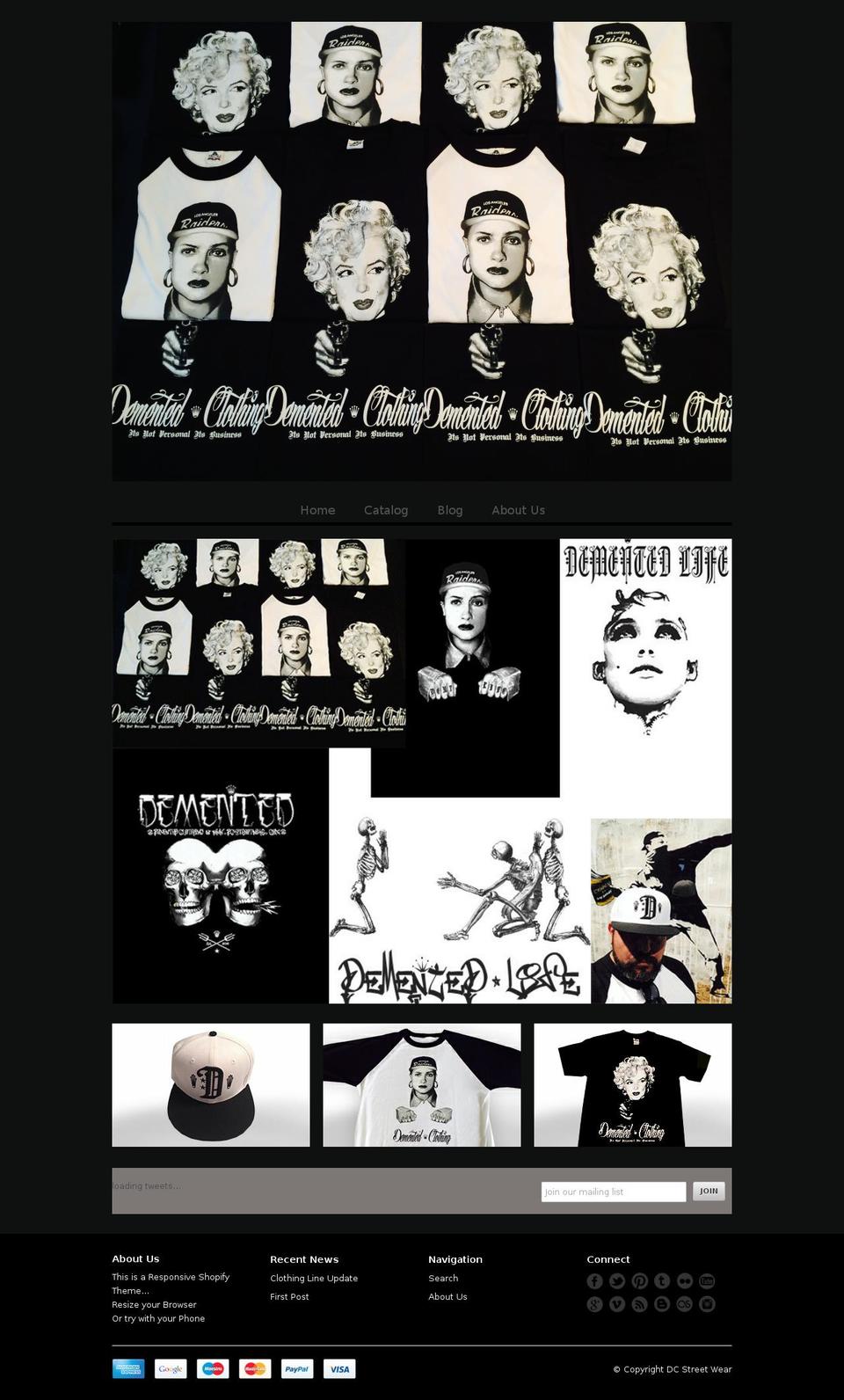 dc-streetwear.com shopify website screenshot