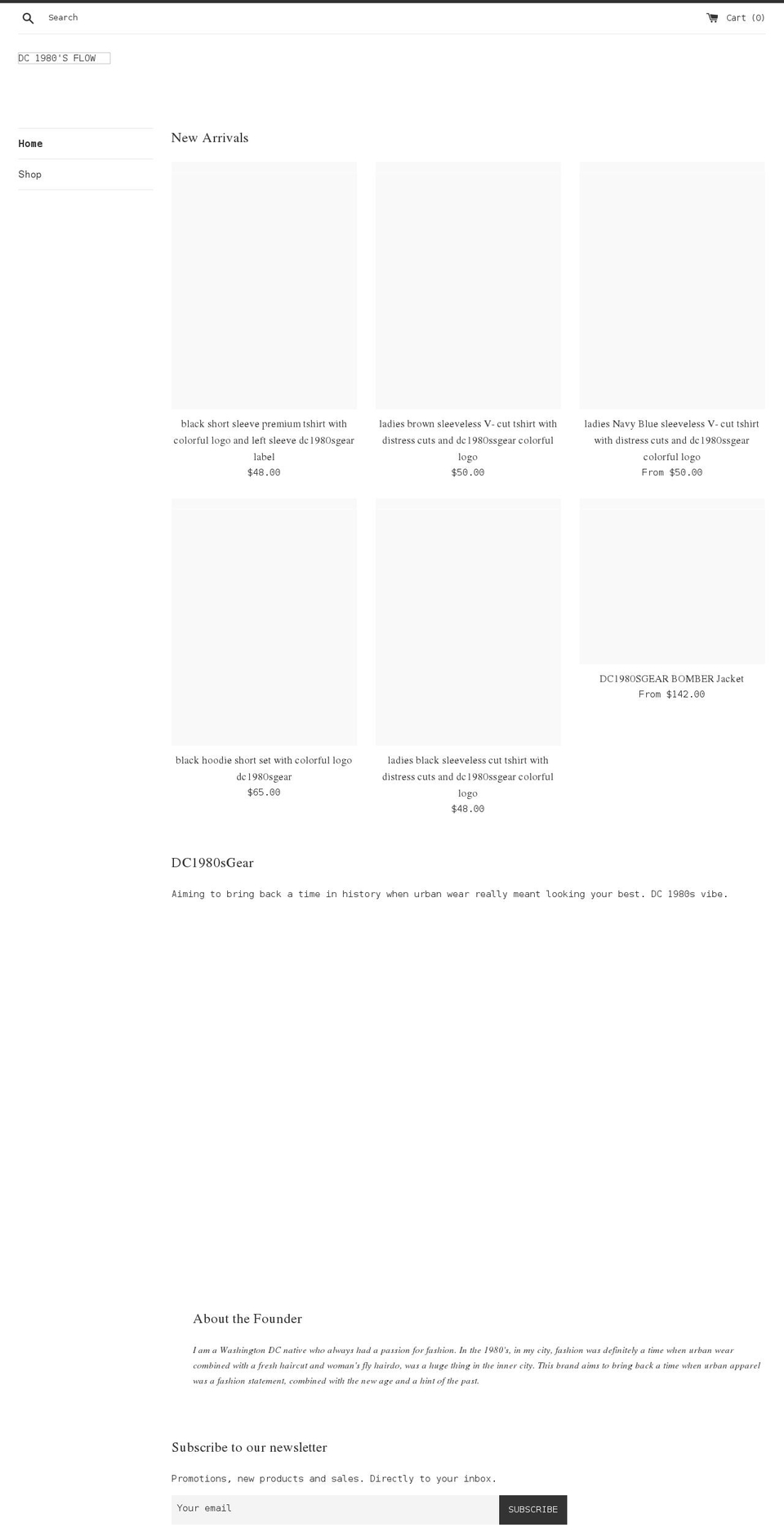 dc1980sgear.com shopify website screenshot