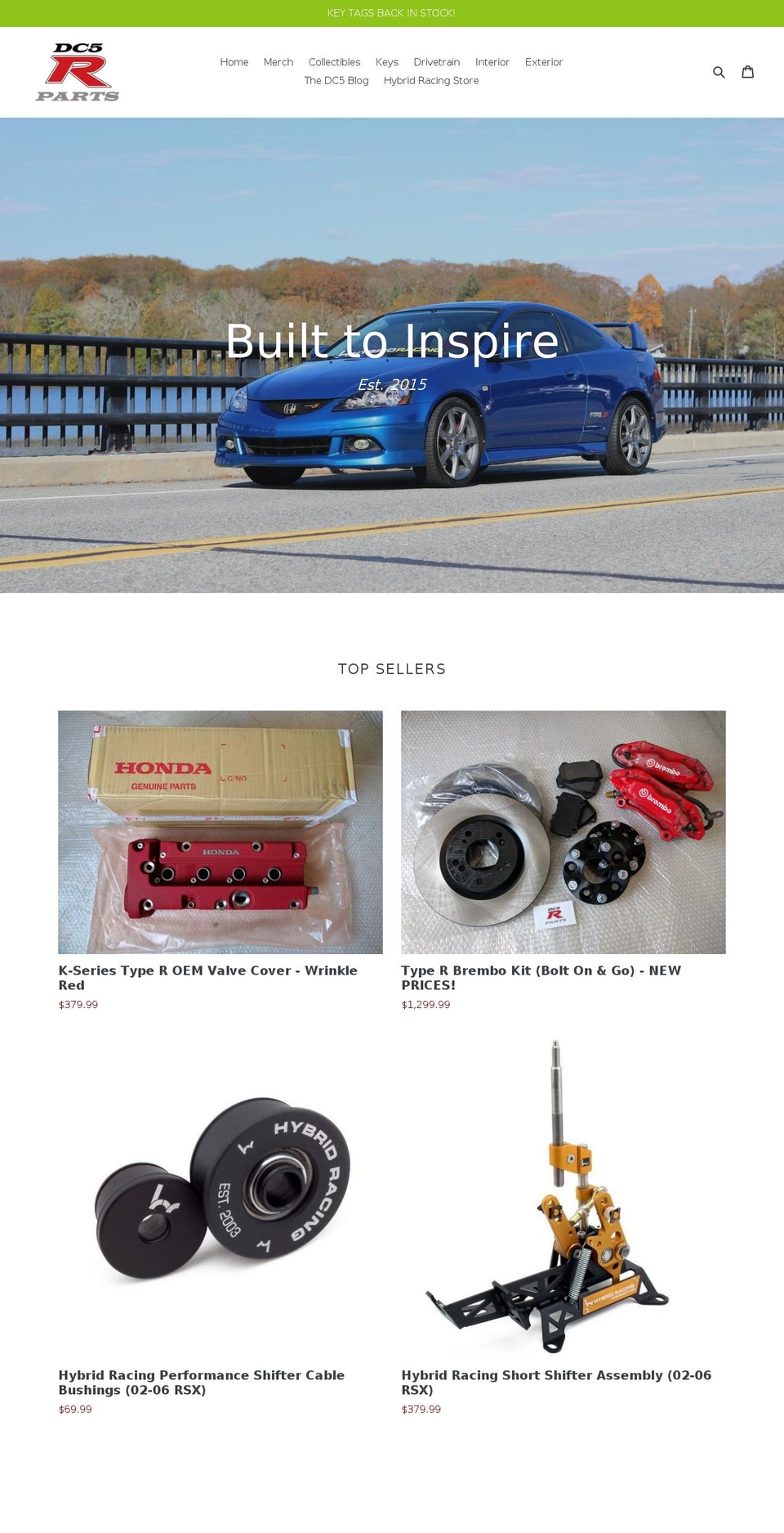 dc5rparts.com shopify website screenshot