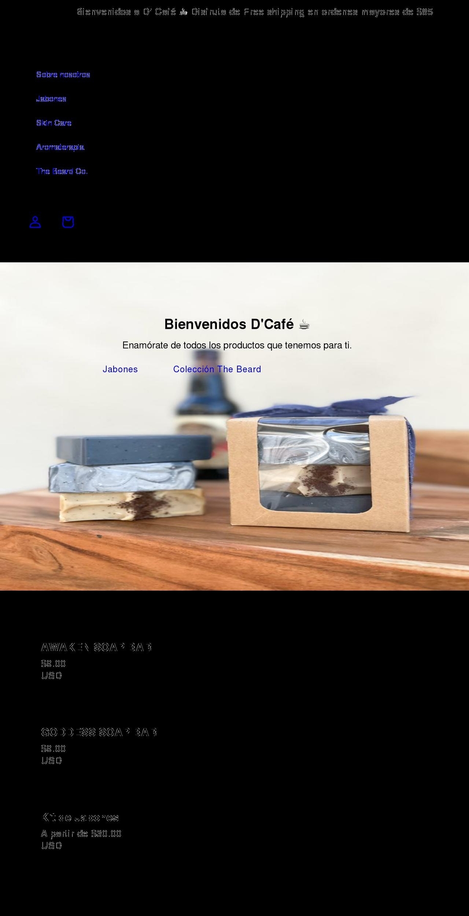 dcafenatural.com shopify website screenshot