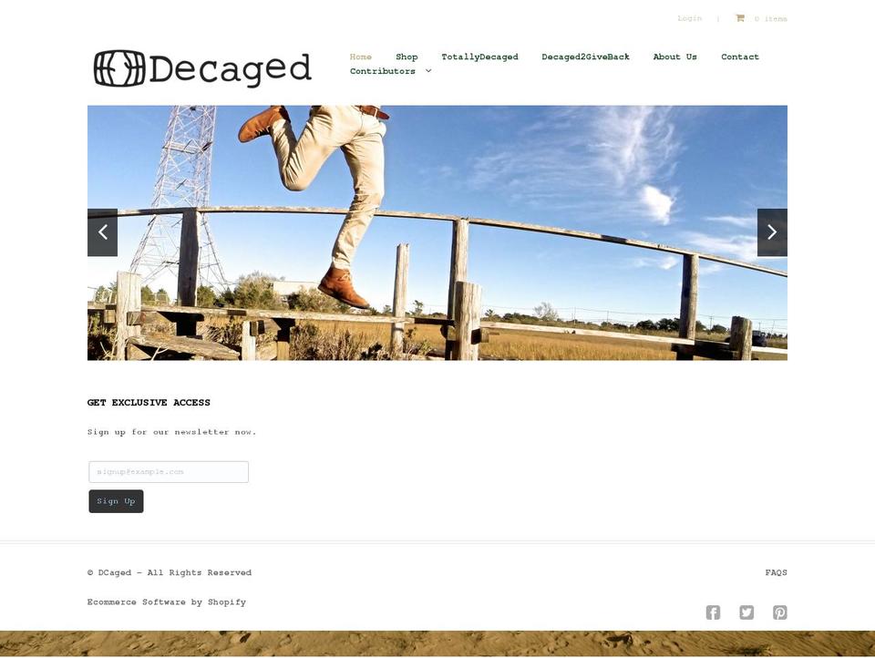 dcaged.com shopify website screenshot