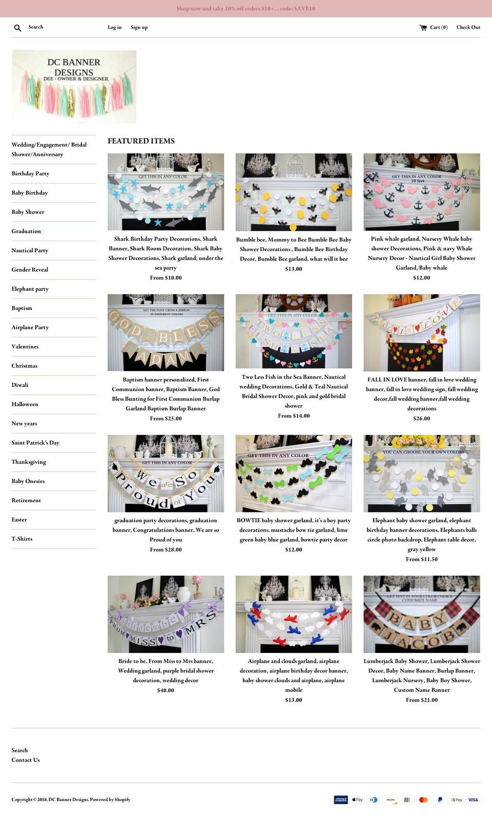 dcbannerdesigns.com — Shopify storefront screenshot