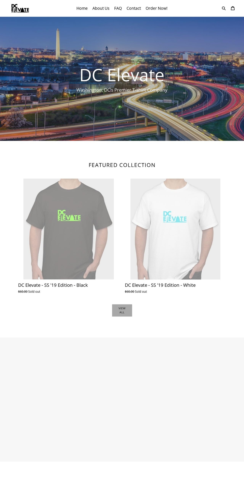 dcelevate.com shopify website screenshot