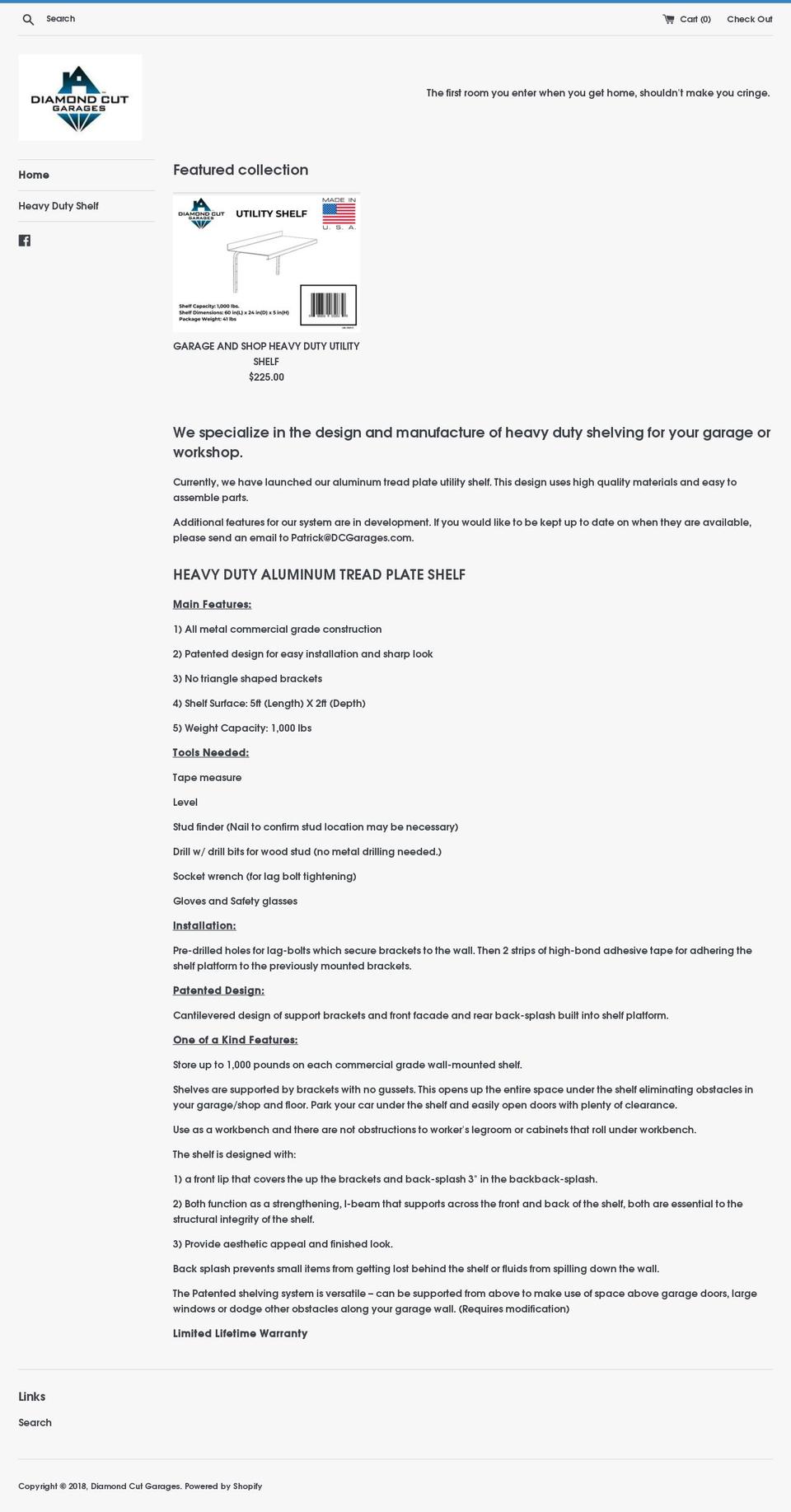 dcgarages.com — Shopify storefront screenshot