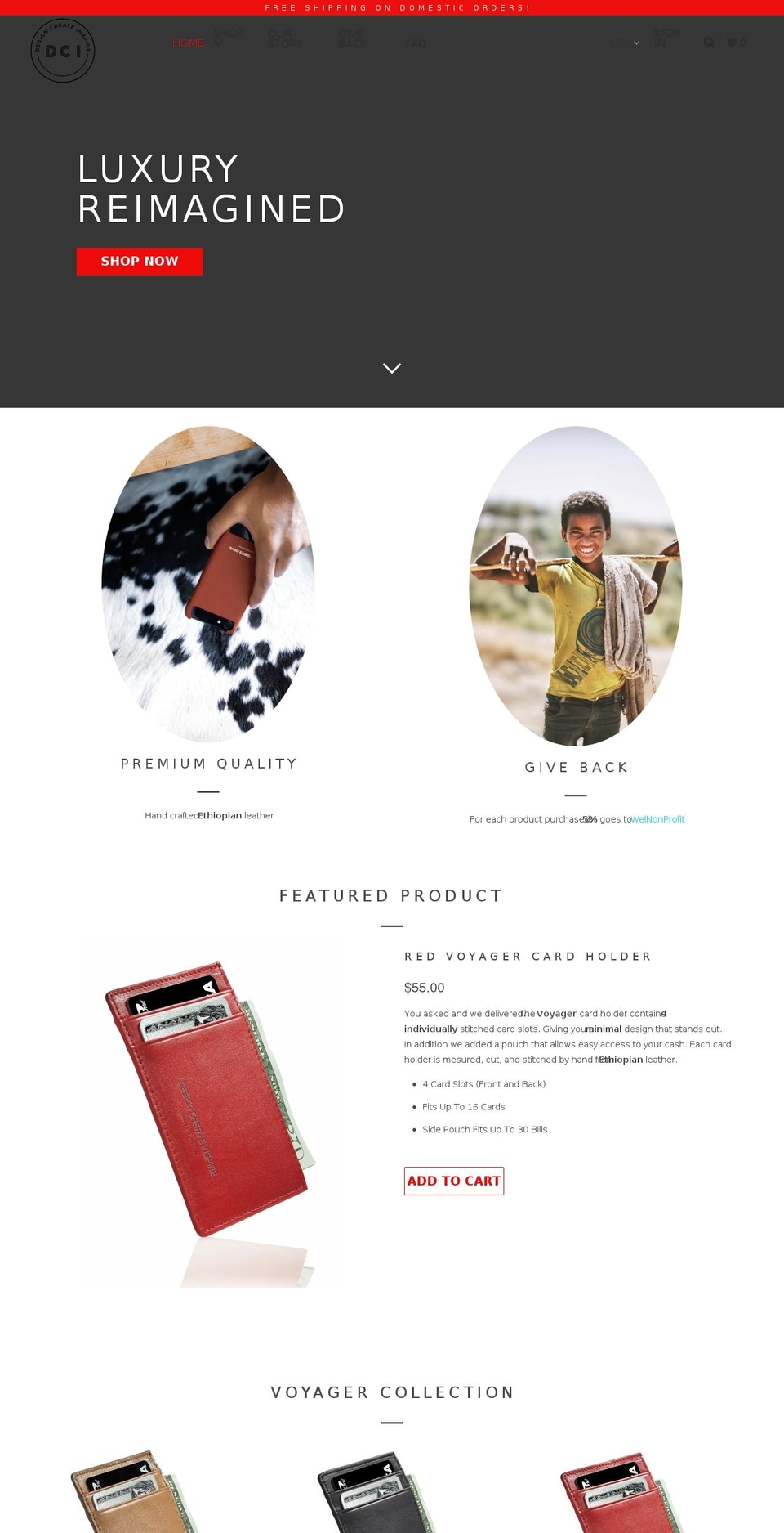 dcilife.com shopify website screenshot