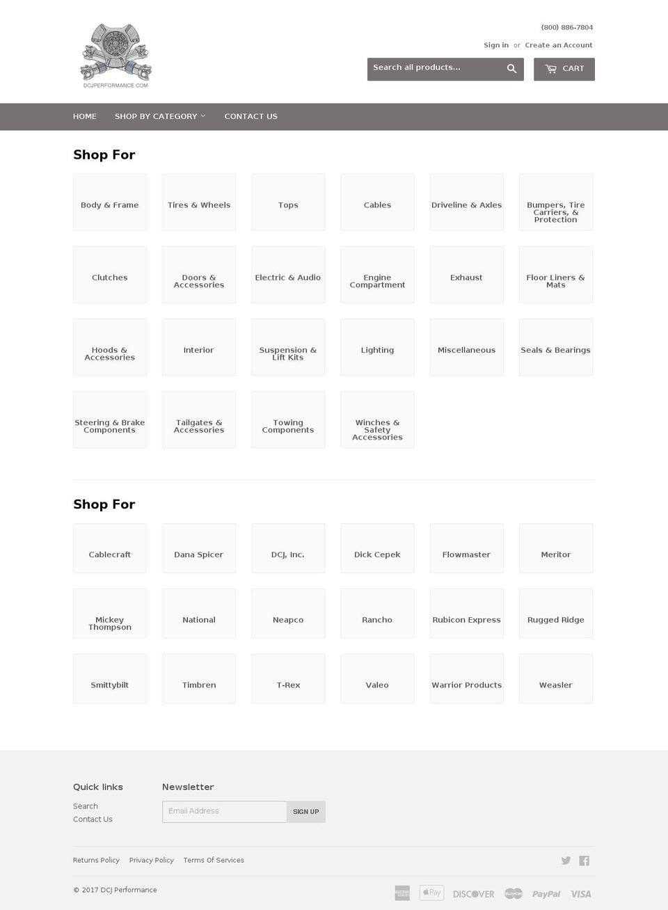 dcjperformance.com shopify website screenshot
