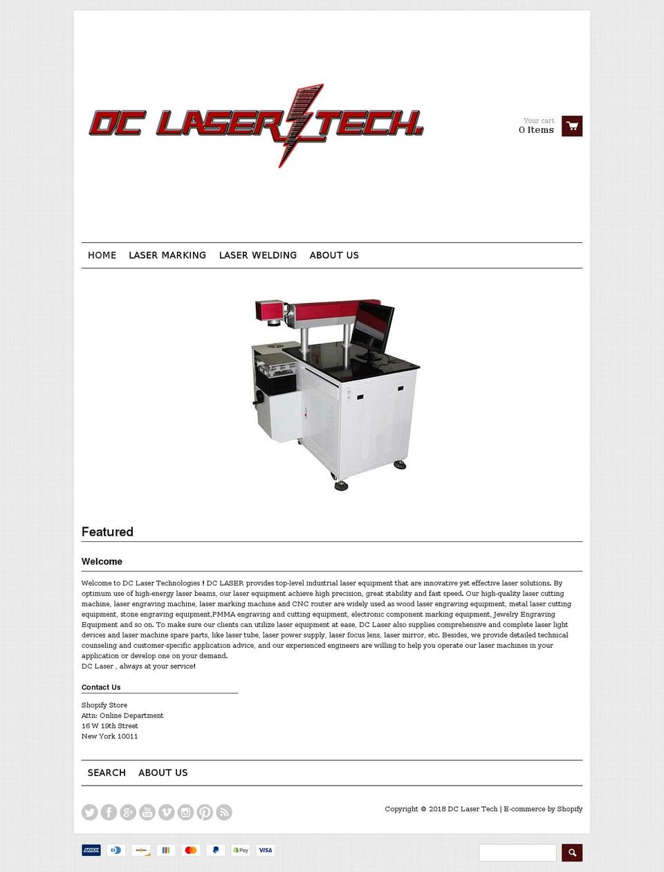 dclasertech.com — Shopify storefront screenshot