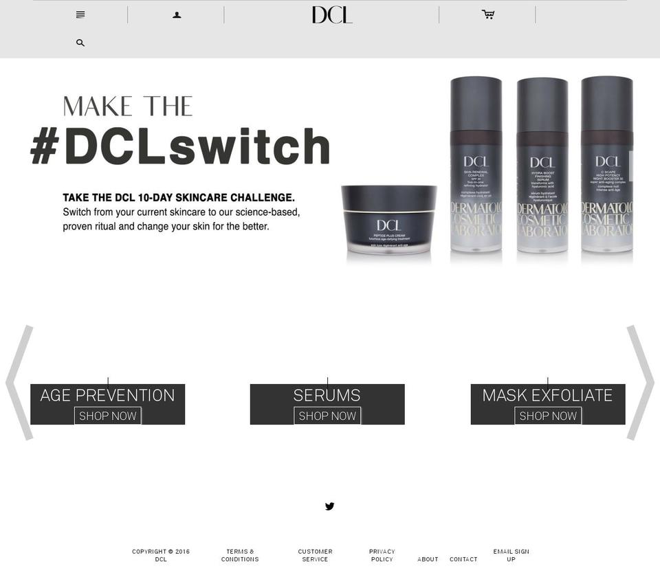 dclskincare.com shopify website screenshot