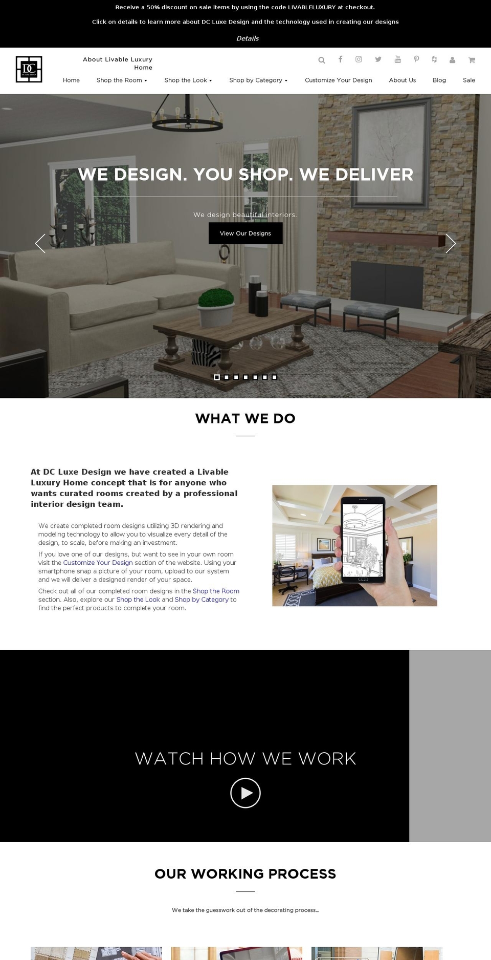 dcluxedesign.net shopify website screenshot