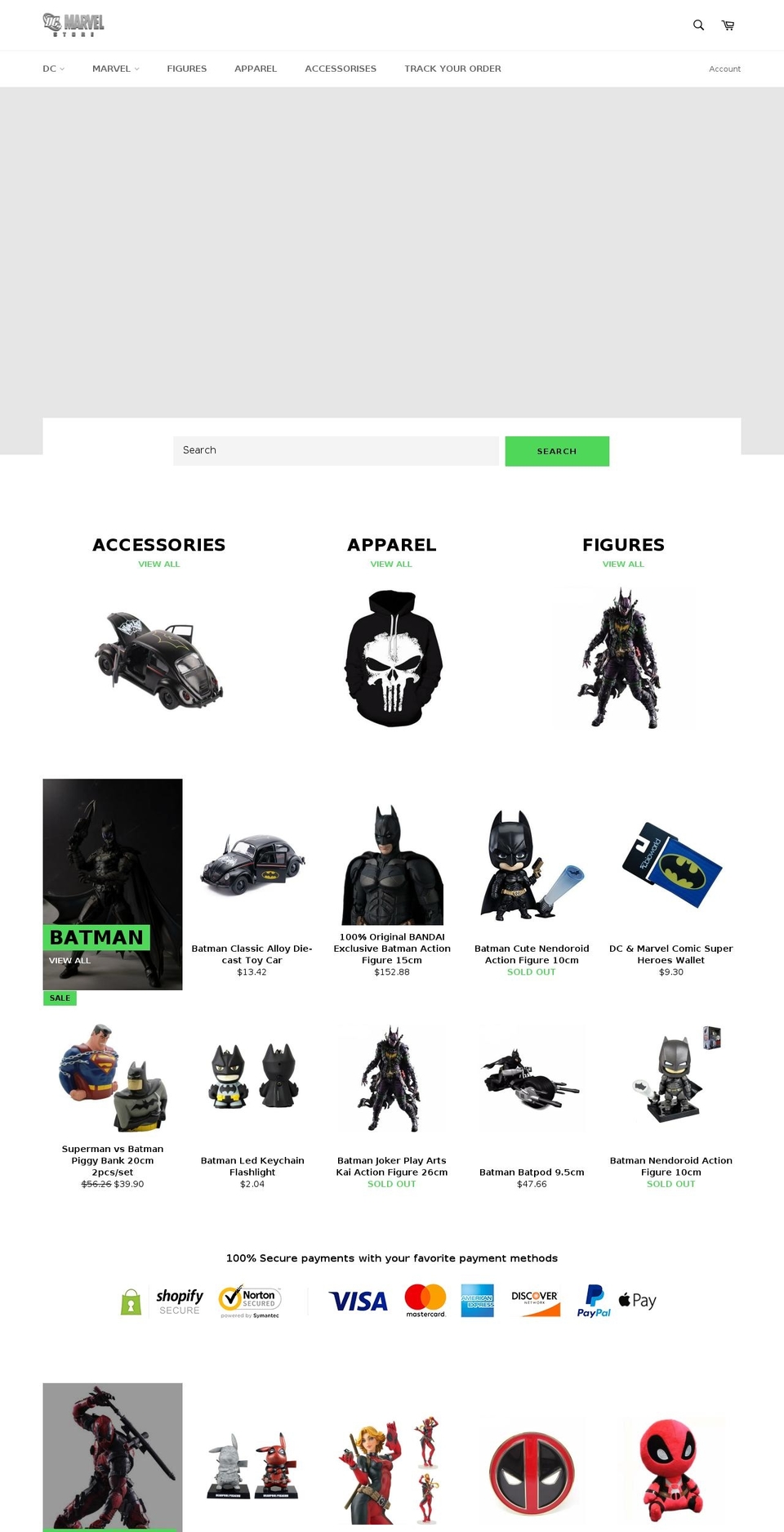 dcmarvel.store shopify website screenshot