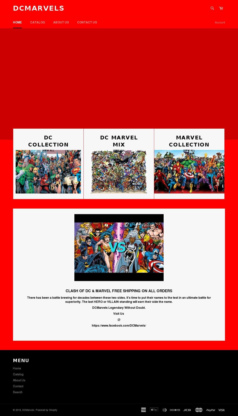 dcmarvels.com — Shopify storefront screenshot