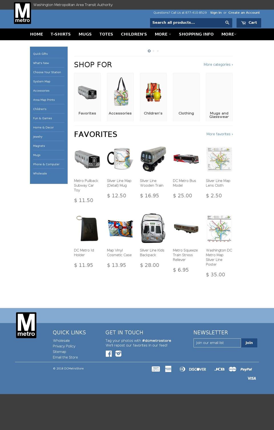dcmetrostore.com — Shopify storefront screenshot