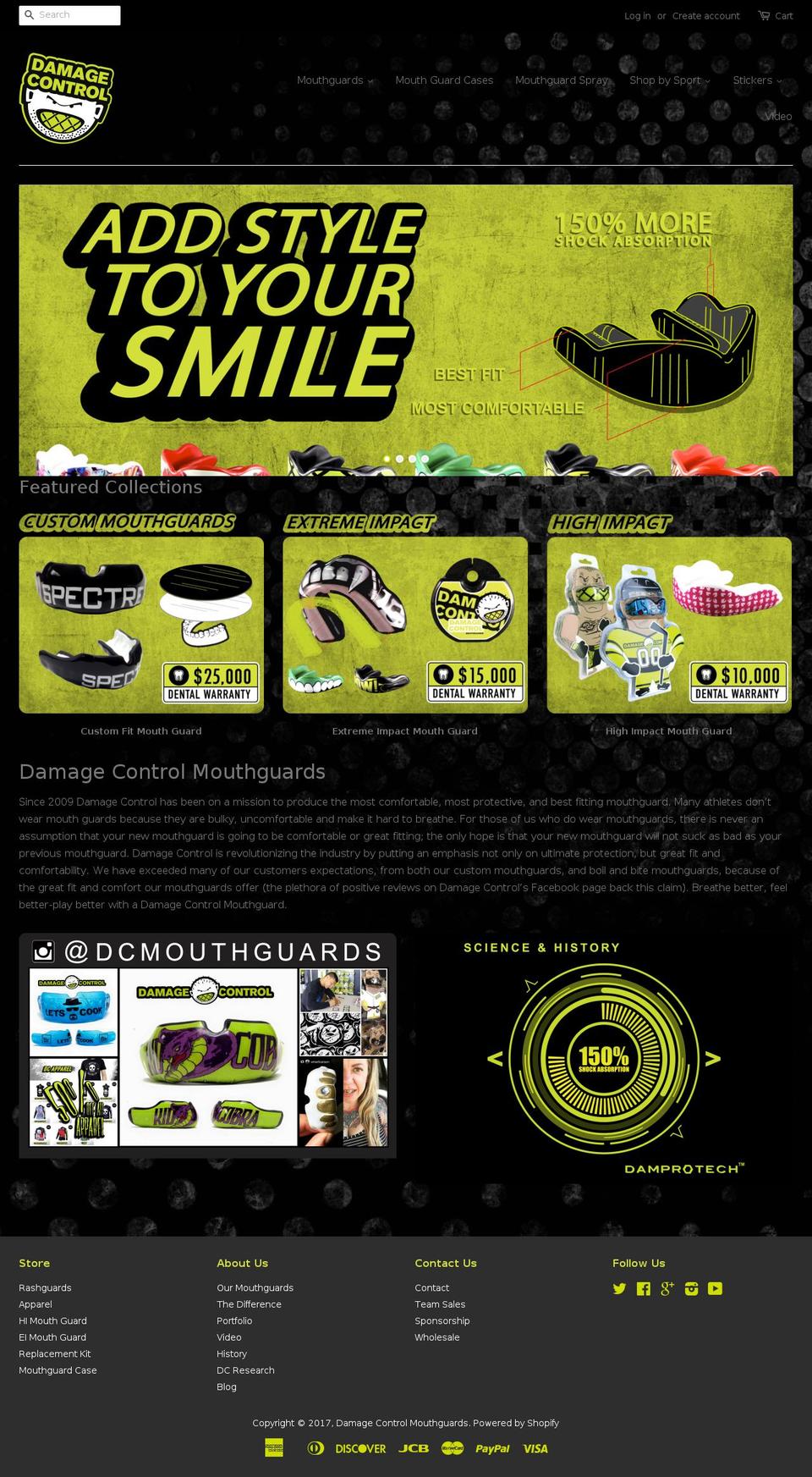 dcmouthguards.com shopify website screenshot