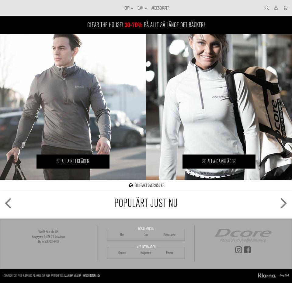 Dcore Shopify theme site example dcore.dk