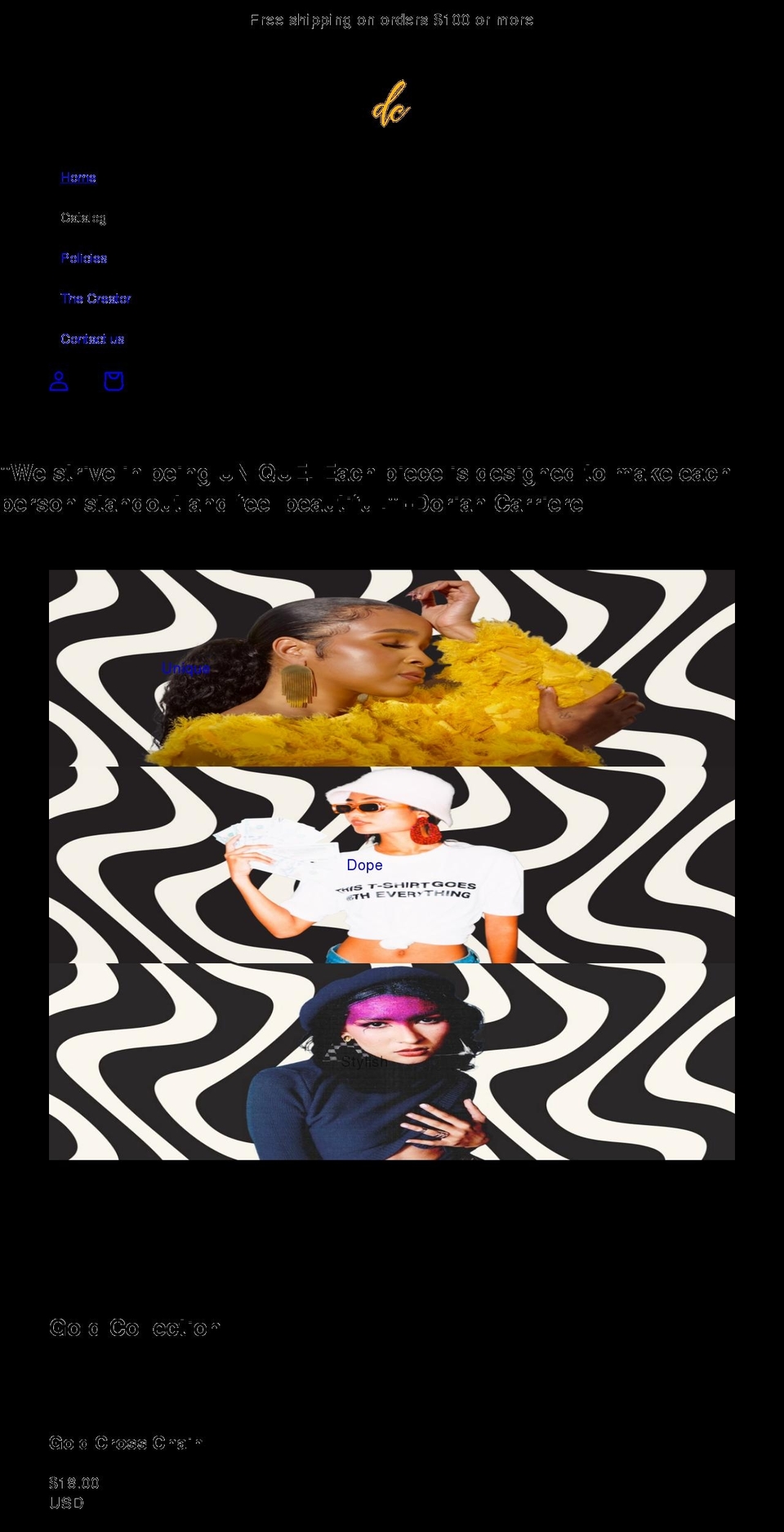 dcoriginalsbydorian.com shopify website screenshot