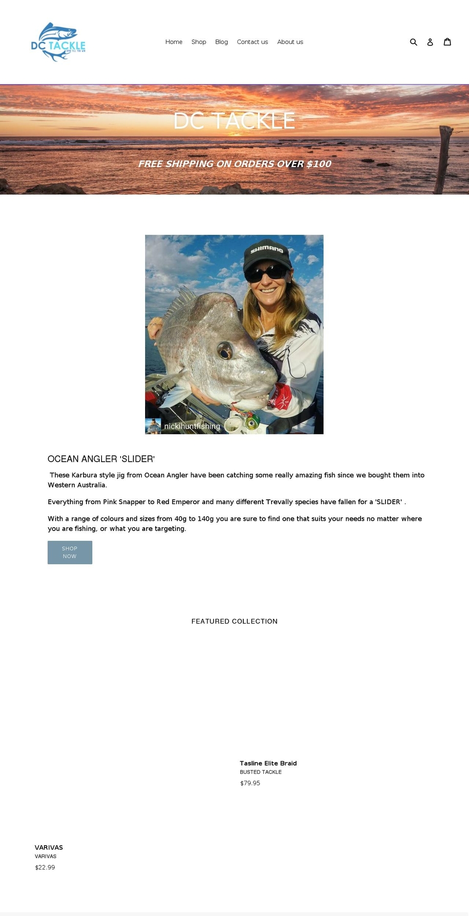 dctackle.com.au shopify website screenshot