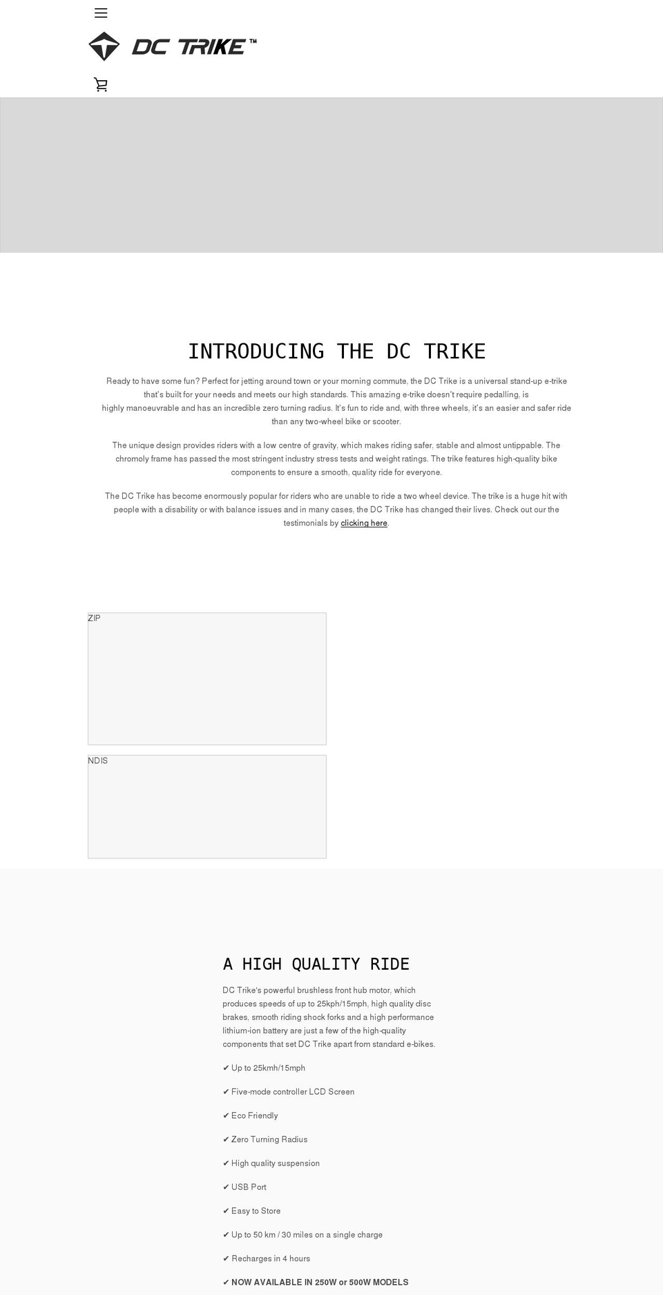 dctrike.com shopify website screenshot