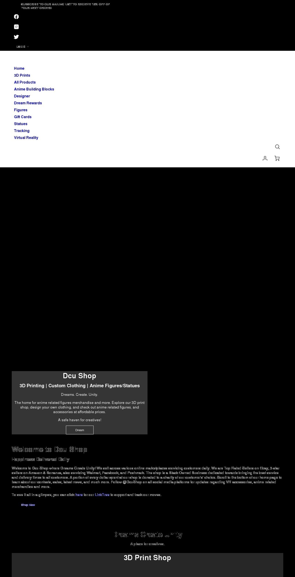 dcushopx.com shopify website screenshot