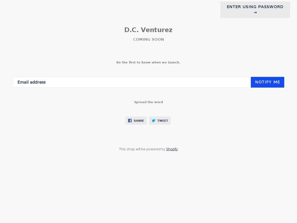 dcventurez.com — Shopify storefront screenshot