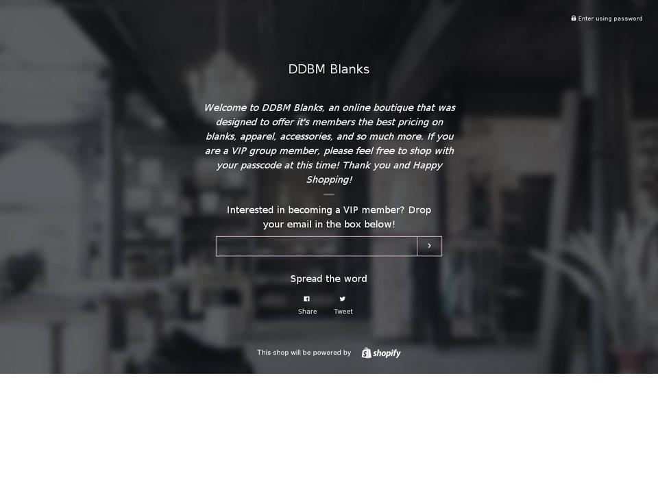 ddbmblanks.com shopify website screenshot