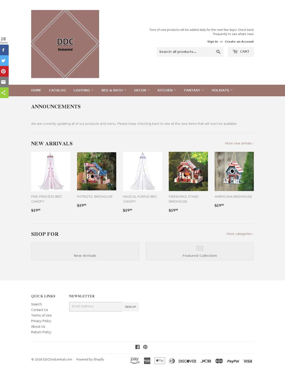 ddcdndcentral.com — Shopify storefront screenshot