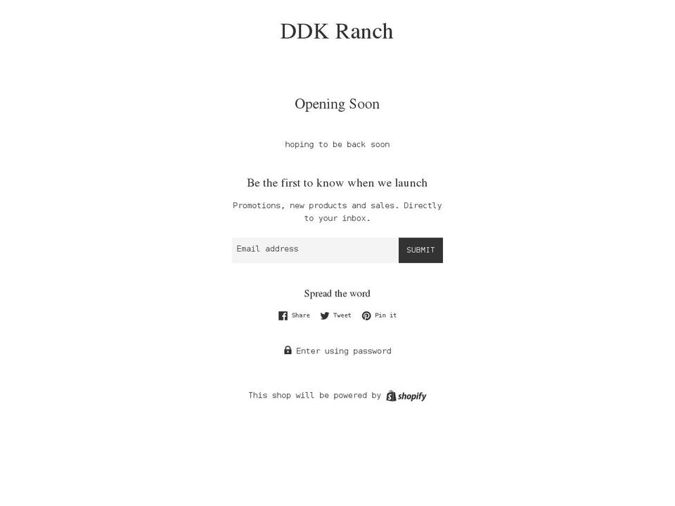 ddkranch.com shopify website screenshot