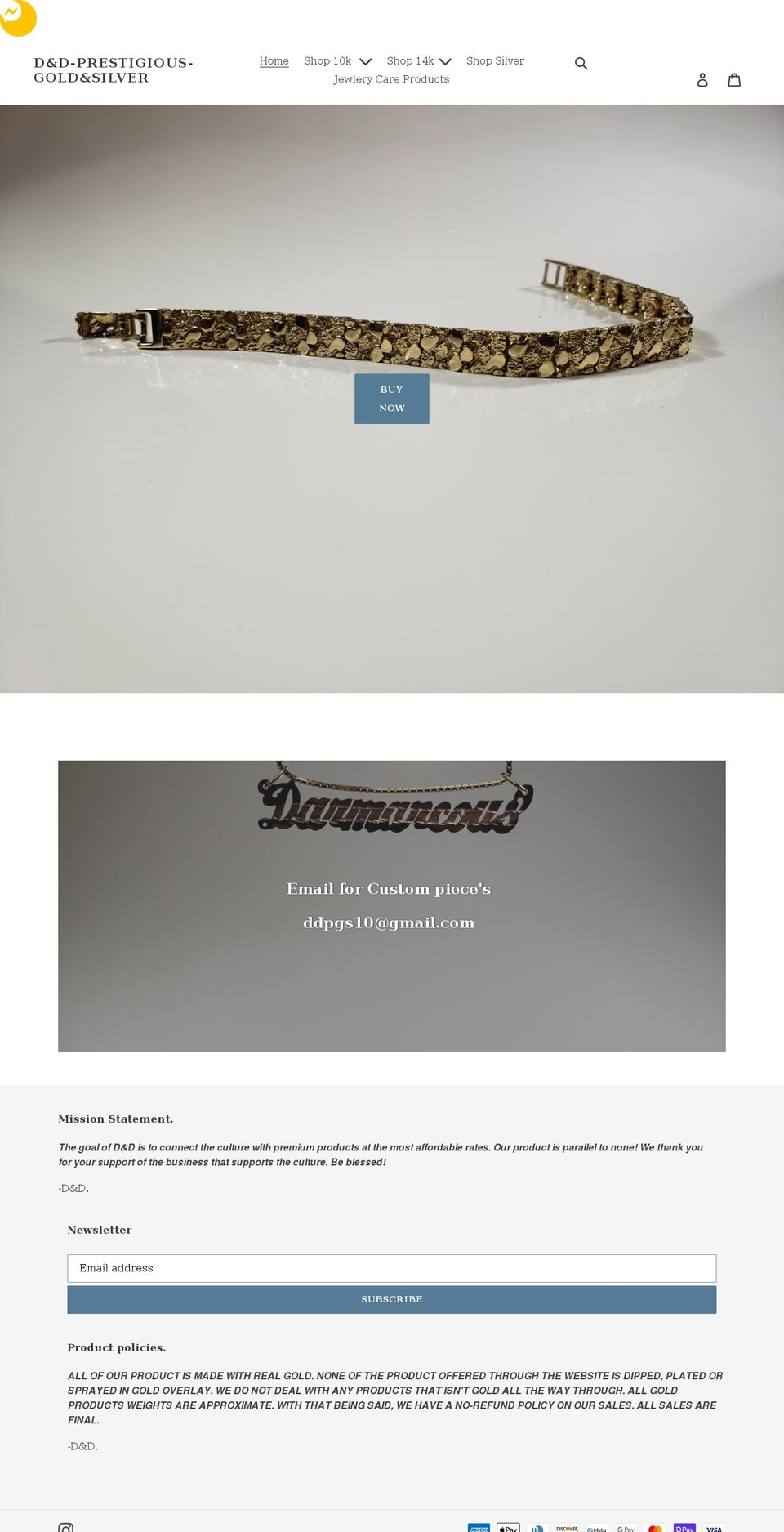 ddpgoldandsilver.com shopify website screenshot
