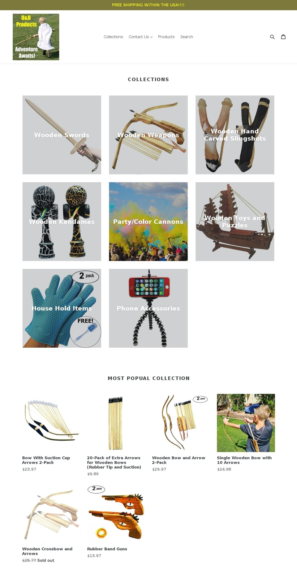 ddproductsadventureawaits.com shopify website screenshot