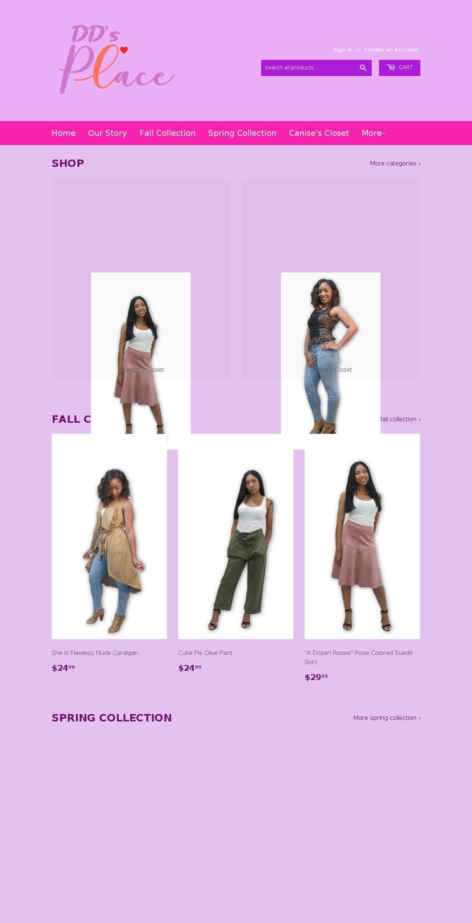 ddsplaceinc.com — Shopify storefront screenshot