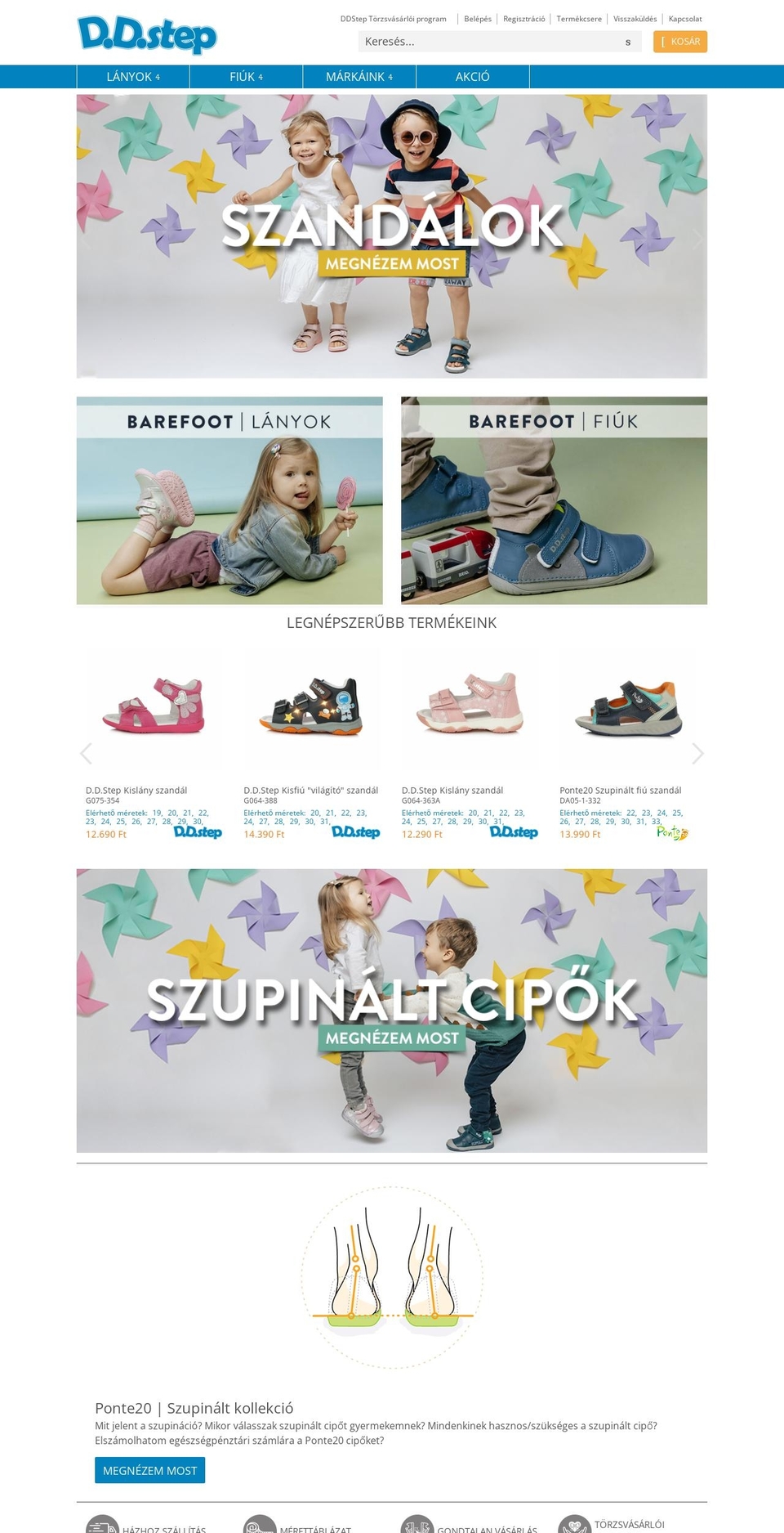 DDStep Shopify theme site example ddsteponline.hu