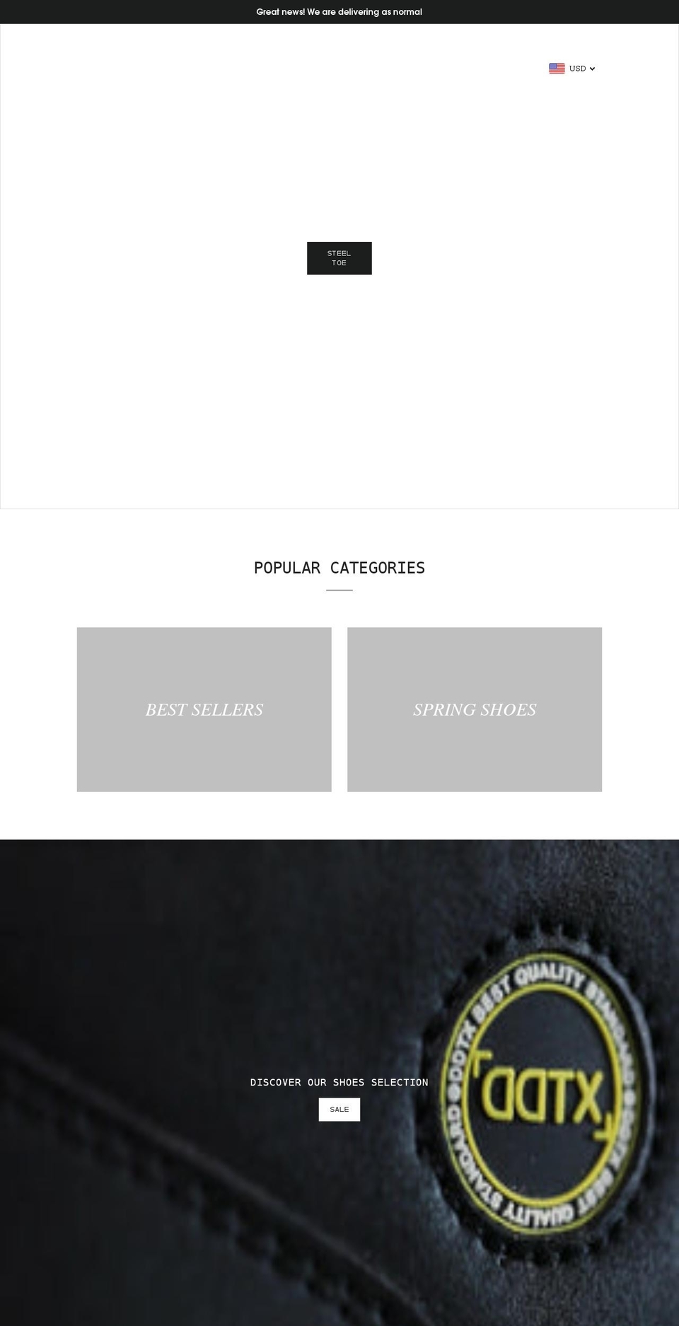 ddtxworksafetyshoes.com shopify website screenshot