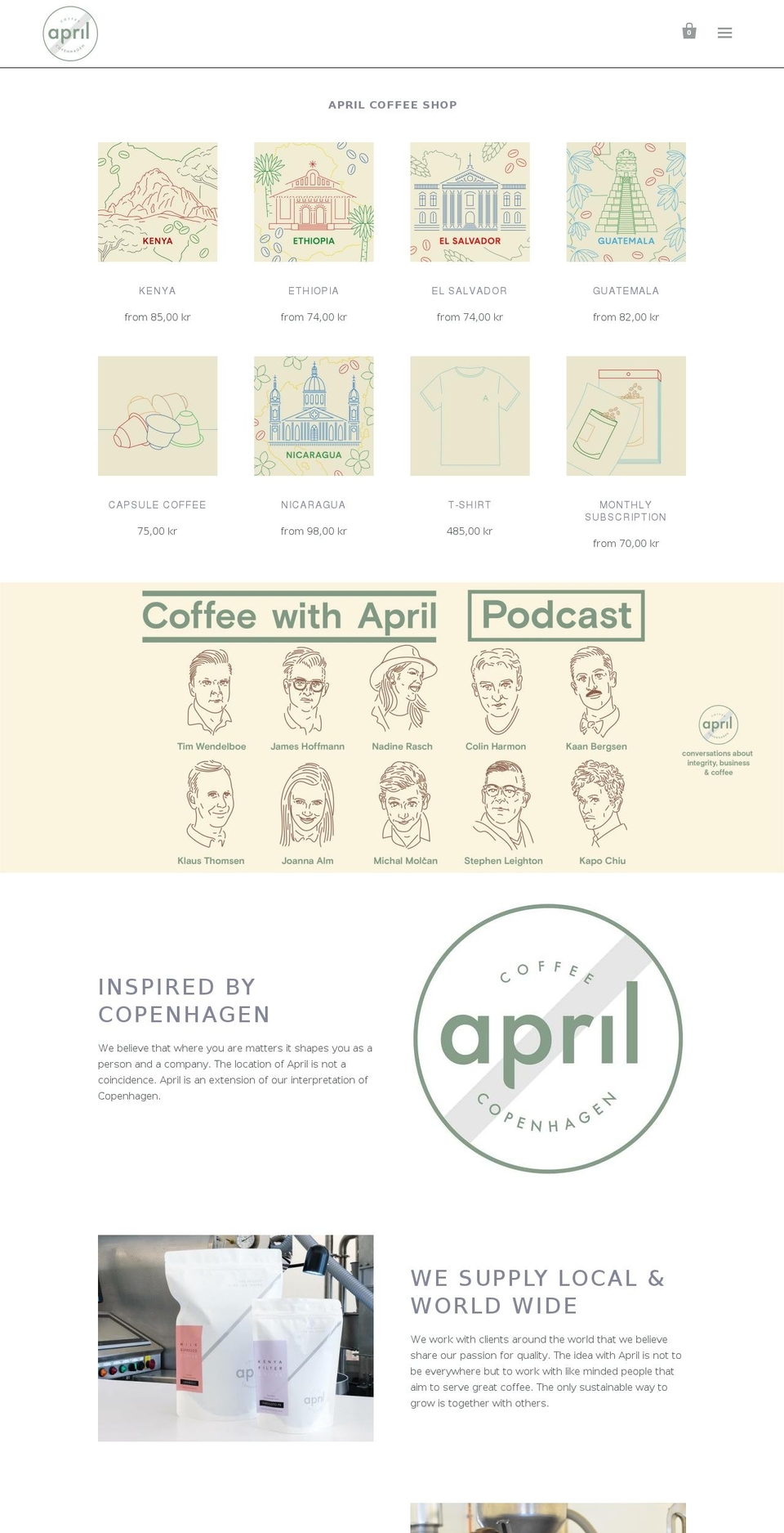 de-aprilcoffeeroasters.com — Shopify storefront screenshot