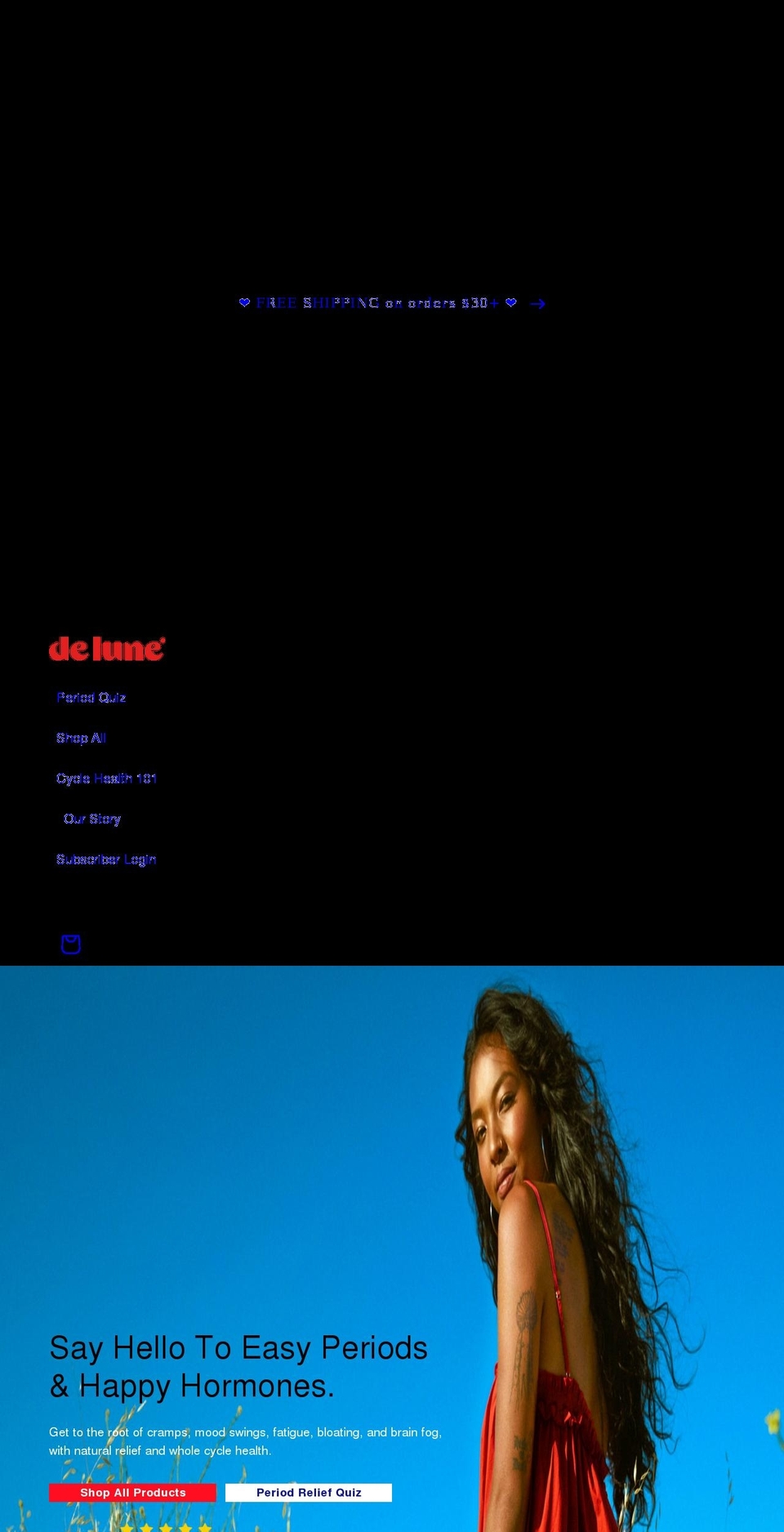 de-lune-test.myshopify.com — Shopify storefront screenshot