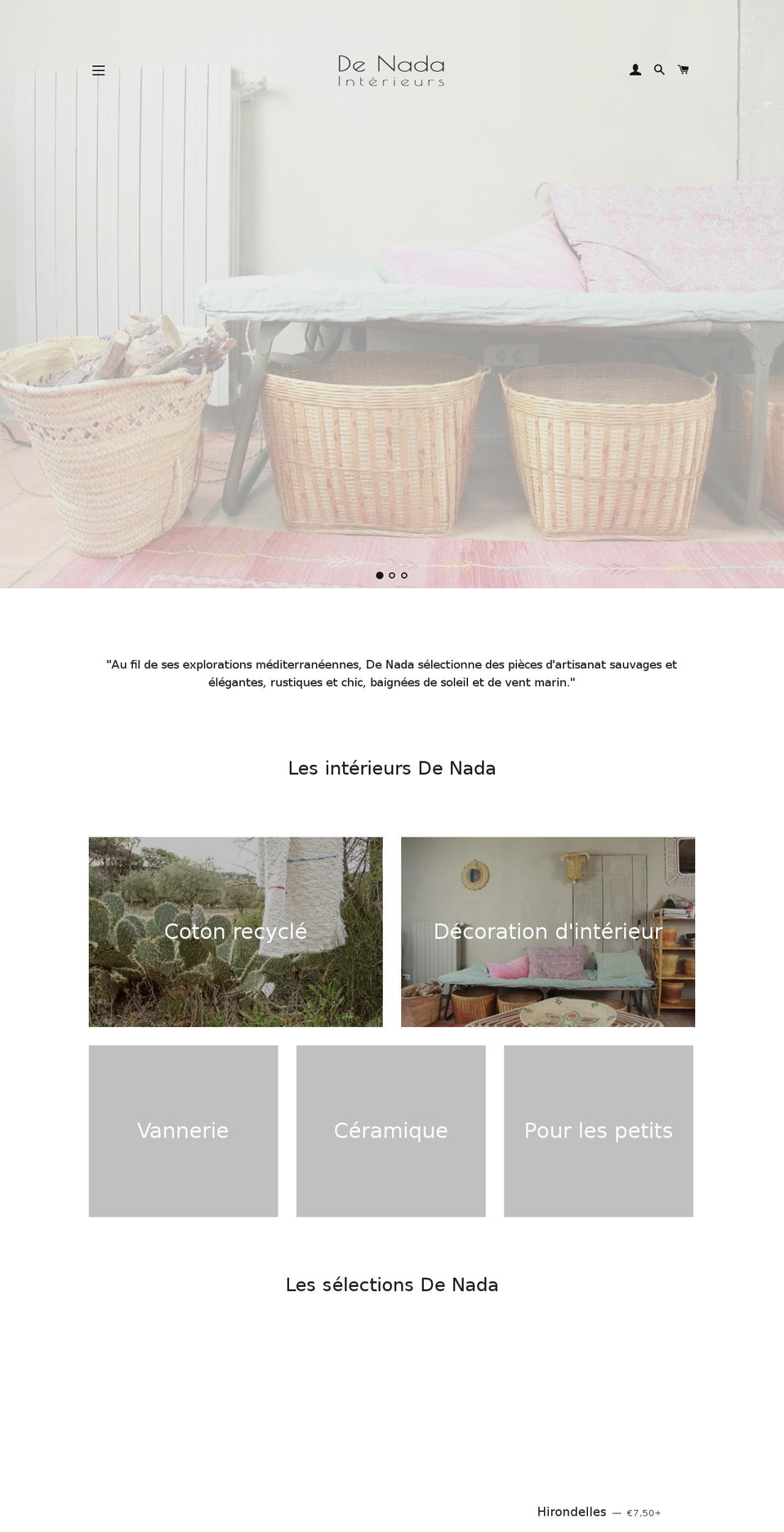 de-nada.fr shopify website screenshot