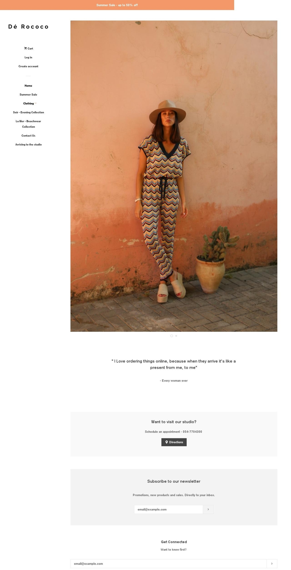 de-rococo.com shopify website screenshot