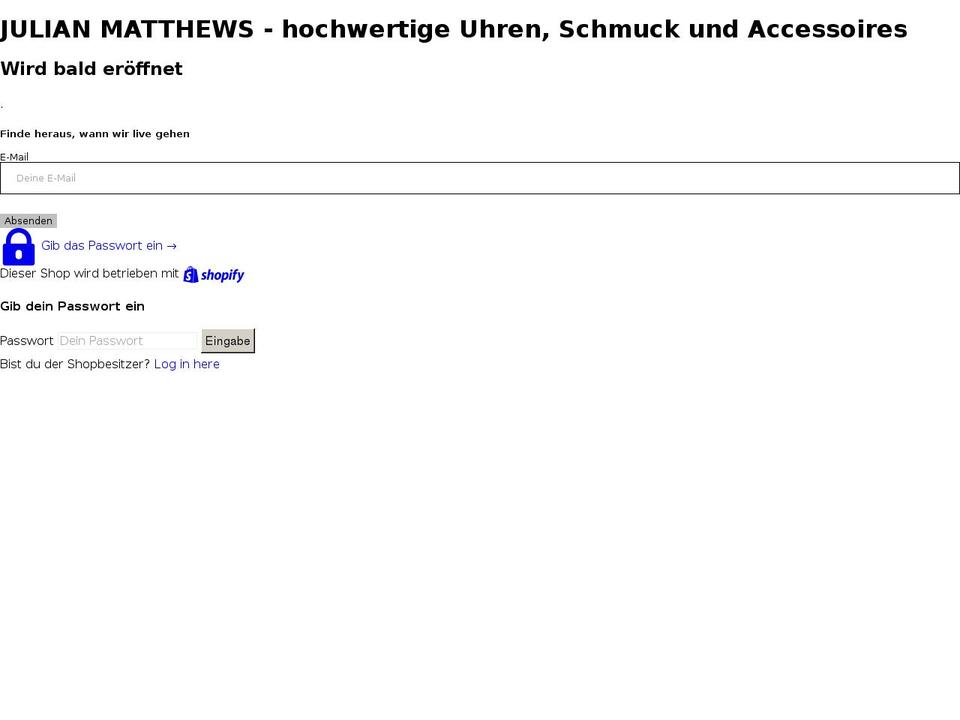 de.julianmatthews.com shopify website screenshot