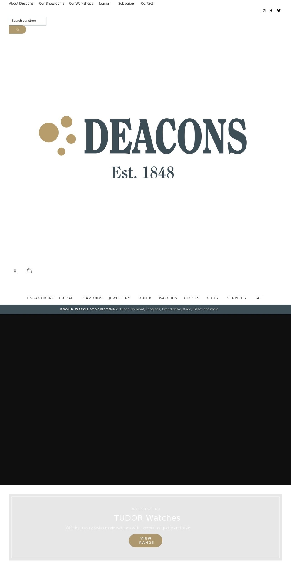 deacons-jewellers.com shopify website screenshot