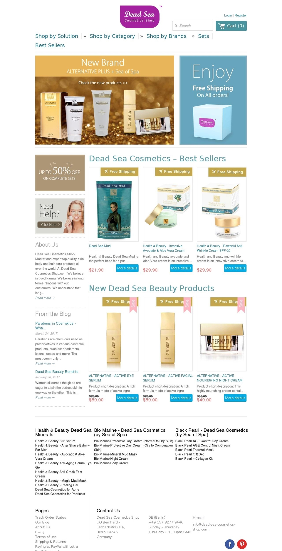 Expression Shopify theme site example dead-sea-cosmetics-shop.com