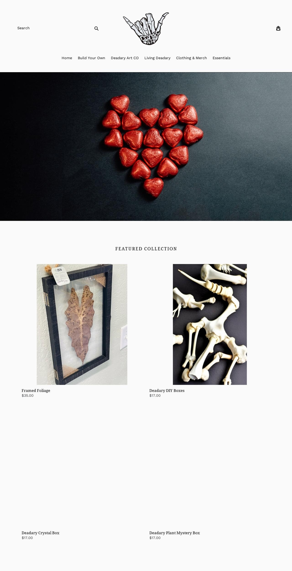 deadary.com shopify website screenshot