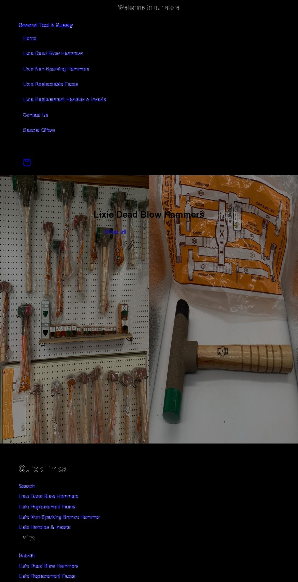 deadblowhammers.com shopify website screenshot