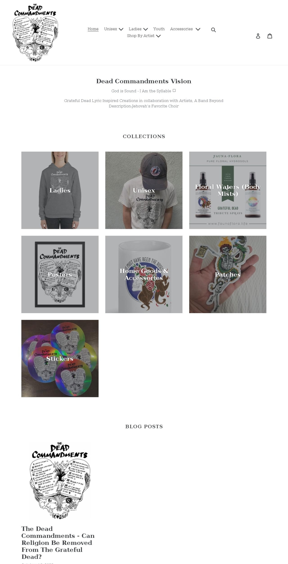 deadcommandments.com shopify website screenshot