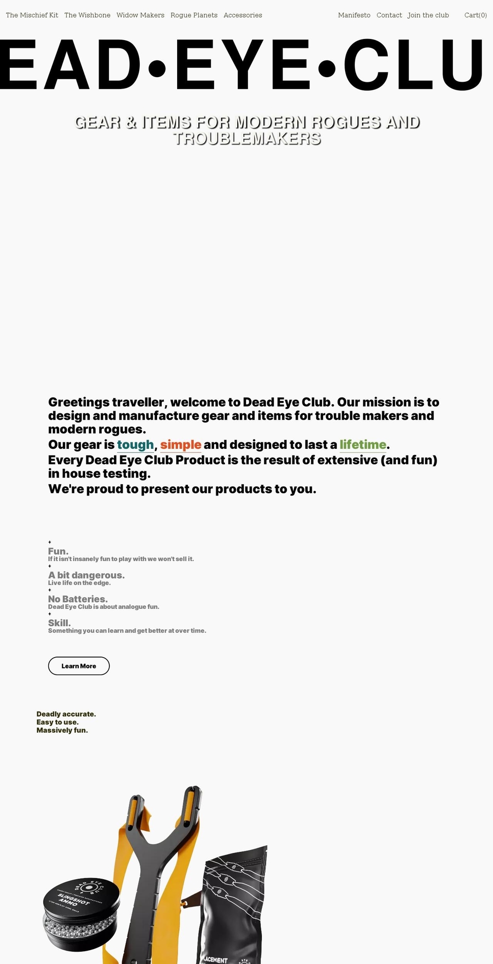 deadeyeclub.com shopify website screenshot