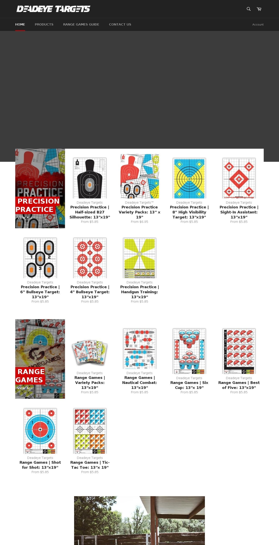 deadeyetargets.com — Shopify storefront screenshot